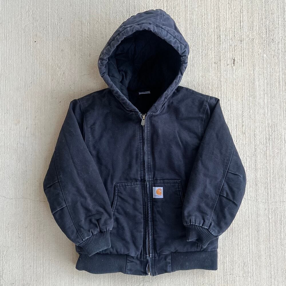 Carhartt YOUTH black hooded work wear jacket